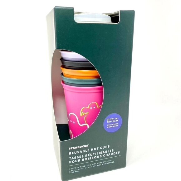 Starbucks Other - STARBUCKS® HALLOWEEN REUSABLE 6 HOT CUPS (16 FL OZ EACH) 6 LIDS BPA - FREE
